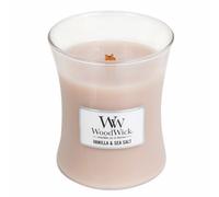 Vela aromática WoodWick Vanilla & Sea Salt con mecha de madera 275 g