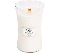 Vela aromática WoodWick White Teak con mecha de madera 609,5 g