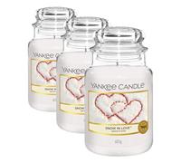 Vela aromática Yankee Candle | Snow in Love vela en tarro grande | Velas de larga duración: hasta 150 h | Regalos perfectos para mujeres (Paquete de 3)