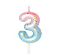Vela de 3er cumpleaños rosa y azul con temática de sirena número 3 para pastel de cumpleaños, 3 velas de cumpleaños para tarta, 3er cumpleaños para decoración de tartas para niñas de 3 años, color