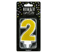 Vela de Cumpleaños Dorada Partydeco - Número 2 | Elegante y Brillante