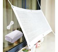 Vela de Sombra en Lona de Malla Resistente Blanca, para Pérgola y Jardín | Transpirable, Bloqueador Solar, Alta Densidad, con Ojetes Metálicos, Distribución Flexible(4x8m)