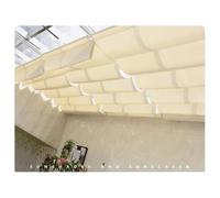 Vela de sombra for pérgola retráctil, resistente al agua, color blanquecino, varios tamaños(0.6x5m)