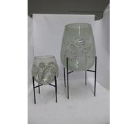 Vela decorativa "Diore", diseño floral, vidrio transparente, unidad, altura 50 cm, diámetro 24 cm. Código: 59112. EAN: 4063387591123