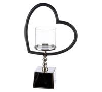 Vela decorativa, forma de corazón, con la inscripción "Te quiero", de vidrio, color y plateado, unidad de venta: 1, longitud: 9 cm, anchura: 27 cm, altura: 40 cm. Código: 57856