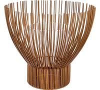Vela decorativa "Nosta", vidrio y metal, color dorado, paquete de 2 unidades, altura 20,5 cm, diámetro 22 cm. Código: 74214 4063387742143