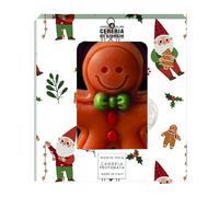 Vela decorativa perfumada de miel y canela - Pan de jengibre - 8 cm - Hecho a mano - Detalles coloridos - Caja regalo - Navidad - Idea regalo