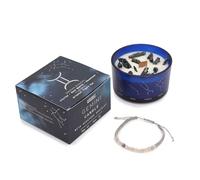 Vela del Zodíaco con Piedras Naturales y Pulsera de Piedras Semipreciosas en Cajita Regalo - Velas Perfumadas Aromaterapia - Regalo Original para Conectar con el Signo del Horóscopo (Geminis)