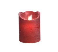 Vela interior de led ø7,5x10cm color rojo.acabado metálico luz blanc