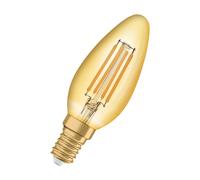 OSRAM Lámpara LED Vintage 1906 Classic B FIL – E14, 4W, 410 lm, 2400K, mini vela dorada
