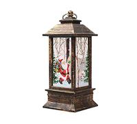 Vela navideña Vintage con luz LED de té, lámpara Colgante Papá Noel, Velas sin Fuego(Bronze Santa,5.3 * 5.3 * 12.5cm)