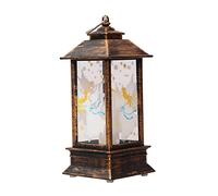 Vela navideña Vintage con luz LED de té, lámpara Colgante Papá Noel, Velas sin Fuego(Jesus a,7.7 * 7.7 * 19.5cm)
