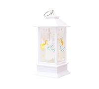 Vela navideña Vintage con luz LED de té, lámpara Colgante Papá Noel, Velas sin Fuego(White Angel,5.3 * 5.3 * 12.5cm)