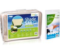Vela para jardín de poliéster con protección UV, 3,6 metros cuadrados, color verde azulado (GreenBlue), modelo GB503, con superficie hidrófuga color crema + GB508