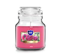 Vela perfumada con diseño de peonía con tapa, velas perfumadas en tarro de cristal, velas estheticas, velas en cristal
