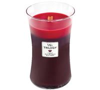 Vela perfumada WoodWick Trilogy Sun Ripened Berries con mecha de madera 609,5 g