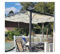 Vela retráctil impermeable for sombra de pérgola ondulada, varios tamaños blanquecinos(1x2m)