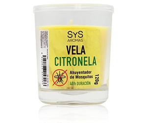 Vela Vaso SyS Citronela. - Vasos de velas grandes antimosquitos para exterior o interior - Velas aromaticas