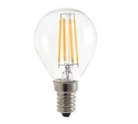 Velamp Bombilla de filamento LED, esfera P45, 4W / 470lm, base E14, 4000K