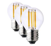 Velamp Bombilla de filamento LED, esfera P45, 6W / 806lm, base E27, 4000K (Paquete de 3)