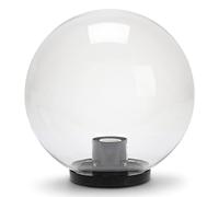 Velamp Farola para exteriores, 250mm, Montaje E27, Compatible con LED, Impermeable IP44, para Jardines, Parques, Condominios, Terrazas, Transparente