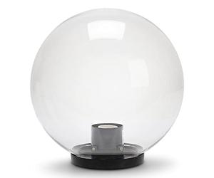 Velamp Farola para exteriores, 250mm, Montaje E27, Compatible con LED, Impermeable IP44, para Jardines, Parques, Condominios, Terrazas, Transparente