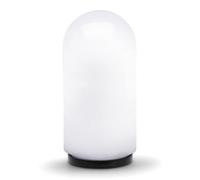 Velamp Globo de jardín, farola exterior de 15x28cm, casquillo E27, compatible con LED, resistente al agua IP44, esfera para jardines, parques, condominios y terrazas. Blanco.