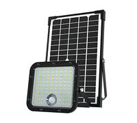 VELAMP Proyector LED solar de 4800 lúmenes, con detector de presencia. panel solar remoto