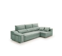 Velare | Sofa Chaise Longue Cama con Arcón y Puff Giuliana Agua Marina Derecha
