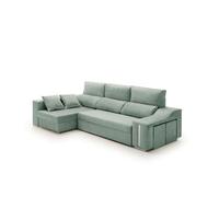 Velare | Sofa Chaise Longue Cama con Arcón y Puff Giuliana Agua Marina Izquierda