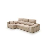Velare | Sofa Chaise Longue Cama con Arcón y Puff Giuliana Beige Izquierda