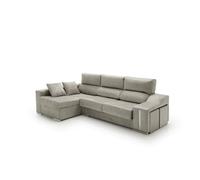 Velare | Sofa Chaise Longue Reclinable y Deslizante con Puffs Serena Alta Gama Gris Izquierda