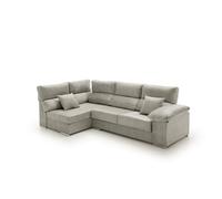 Velare Sofa Chaise Longue - Rinconera Reclinable y Deslizante Cosima Alta Gama Gris Izquierda