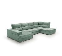 Velare | Sofa Gran Chaise Longue Cama Massima Diseño y Alta Gama Agua Marina Derecha