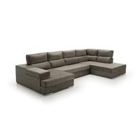 Velare | Sofa Gran Chaise Longue Cama Massima Diseño y Alta Gama Tostado Derecha