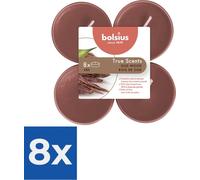 Velas aromáticas Bolsius Maxi True Scents Oud Wood, pack de 8 unidades - Oferta especial