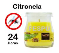 Velas aromáticas, VELAS LUMAR,CITRONELA, en vaso de vidrio, perfumadas ,vaso yogurt ,24 horas duracion, decoracion, fespu