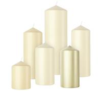 Velas Cilíndricas Suaves Bolsius - Juego de 6 - Charla de Almohada - Velas Decorativas para el Hogar - Larga Duración - Sin Perfume - Cera Natural de Origen Vegetal - Sin Aceite de Palma