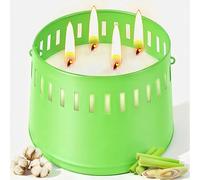 Velas citronela exteriore,XXL Vela de Citronela con 4 mechas, 200 horas, Velas de Citronella 100% natural, Regalo candle citronella para acampar, jardín, picnic, patio