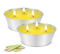 Velas Citronela Grandes, 100 Horas de Duración,Cera de Soja Natural | Vela Citronela con 3 Mechas, Sin Humo,Ideal para Jardines, Terrazas, Camping e Interiores,2 Pack