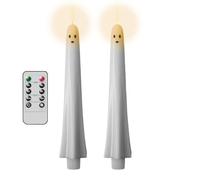Velas cónicas sin llama de Halloween | Decoración de mesa gótica | Vela LED con llama parpadeante para estantería de mesa, hogar, bar nocturno | Chimeneas de fiesta de oficina
