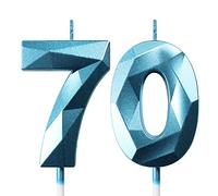 Velas Cumpleaños Vela 70 años Fiestas Velas de Cumpleaños Números Vela Cumpleaños Azul Velas 70 Cumpleaños