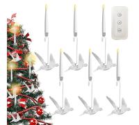 Velas de árbol de Navidad con decoración de Navidad remota | Adornos de vela LED con temporizador remoto para árbol, hogar, chimenea, ventana, mesa, boda, fiesta, interior