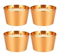 Velas de citronela al aire libre, paquete de 4 velas de cera de soja de citronela para exteriores, 240 horas de combustión, tarro decorativo perfumado para patio, jardín, patio, campamento, verano