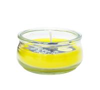 Velas de Citronela Antimosquitos en Tarro Bajo de Cristal Para Exterior | Velas Decorativas Aromáticas con Suave Olor a Limón | Vela Anti Mosquitos Para Jardín, Terraza, Camping y Picnic
