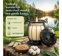 Velas de citronela para exteriores, 2 velas de 170 ml con soporte de metal vintage, elaboradas con cera de soja natural con aroma a citronela