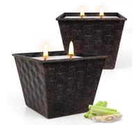 Velas de citronela para exteriores - 2 velas grandes de cera de soja de 2 mechas de 340 g (12 oz), hasta 100 horas de tiempo de combustión, aroma a hierba limón para patio exterior, jardín, jardín