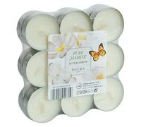 Velas de té perfumadas (Ø x Al: 38 x 15 mm, Blanco, Tiempo de combustión aprox.: 4 h, Jazmín)
