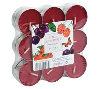 Velas de té perfumadas (Ø x Al: 38 x 15 mm, Rojo, Tiempo de combustión aprox.: 4 h, Frutos rojos)
