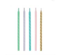 Velas espiral colores pastel 12,7 cm